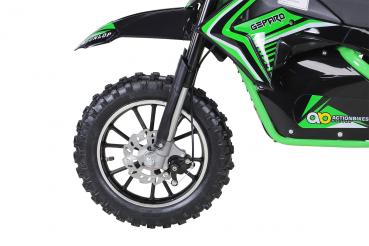 Kinder Mini Elektro Crossbike "Gepard" 500 Watt verstärkte Gabel 36Volt Grün - Elektro Auto Elektroauto Kinderauto